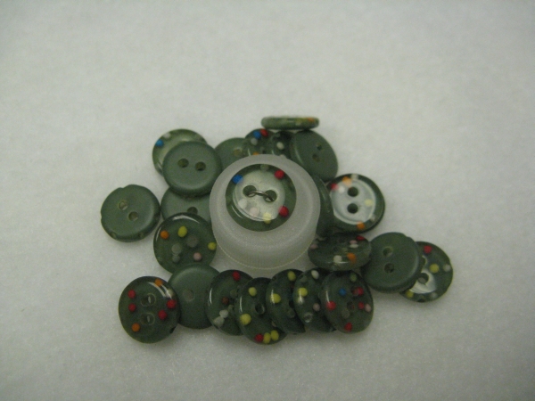 Confetti Button - green - 1/2"